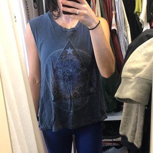 Urban Outfitters blue graphic muscle tank